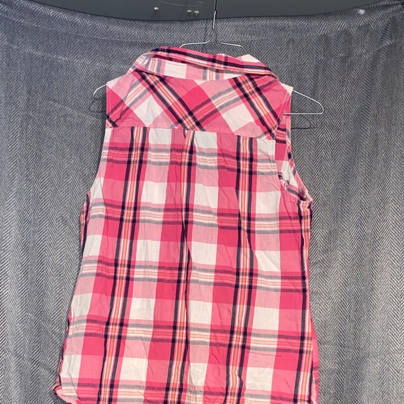 Sonoma Pink and White Plaid Sleeveless Shirt - Picture 3 of 3